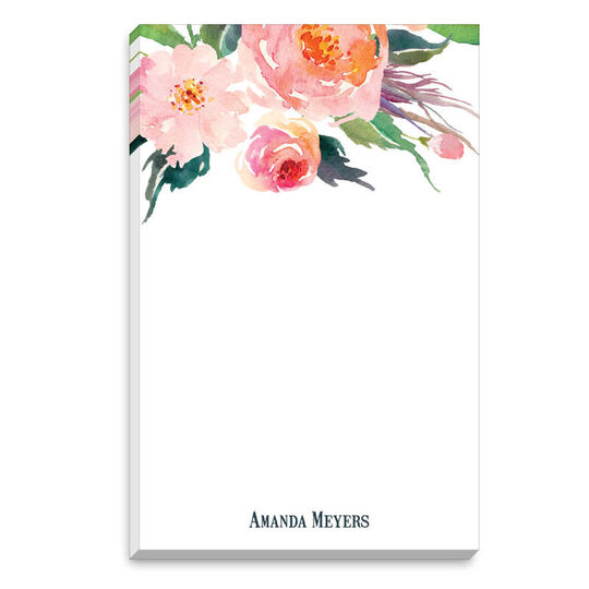 White Watercolor Bouquet Notepads